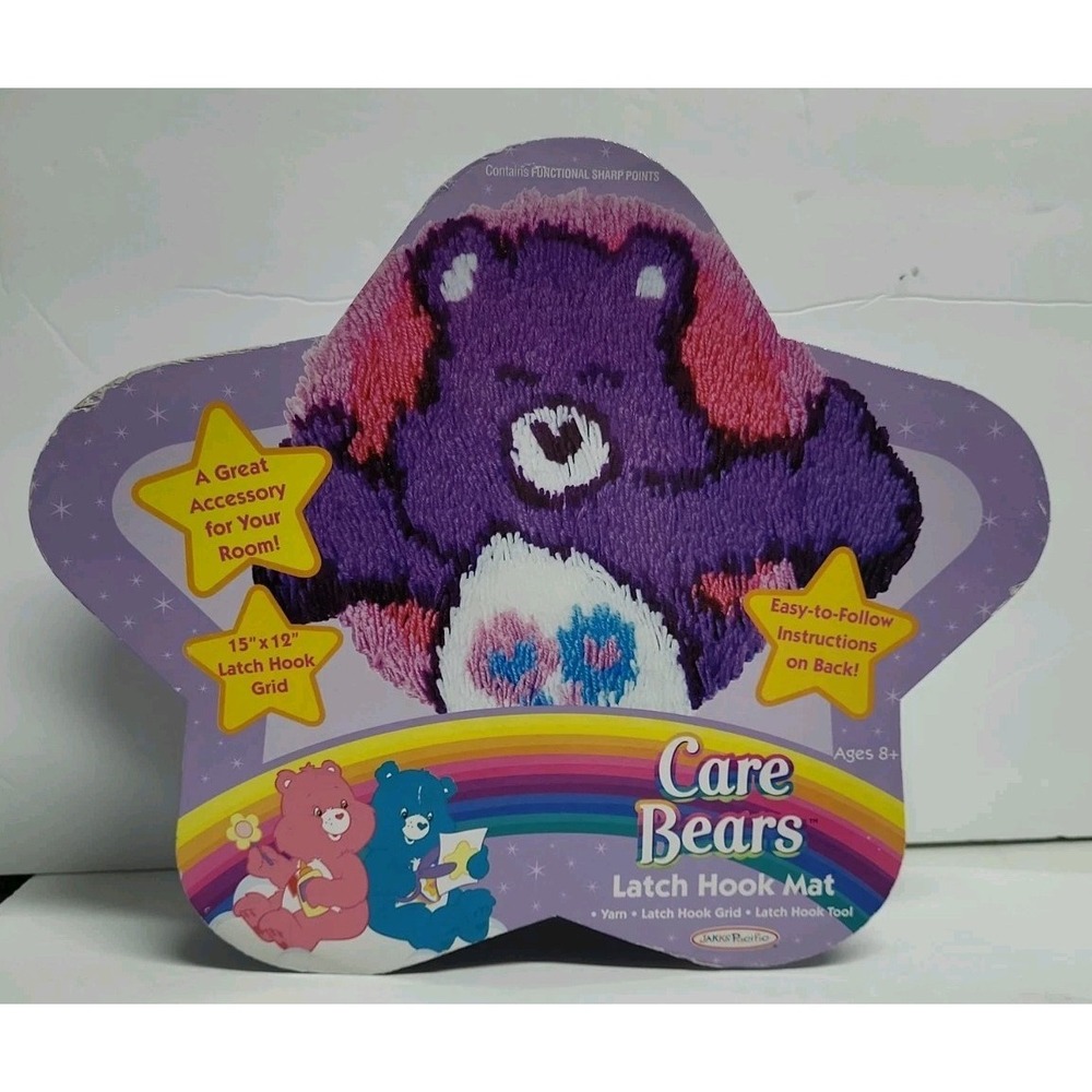 Care Bears Yarn Latch Hook Mat Kit American Greetings Jakks Pacific 2005 NEW